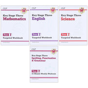 CGP KS3 (Year 7) Targeted Workbook Bundle (Includes Answers) 4 Books Collection Set - Paperback 9-14 Coordination Group Publications Ltd (CGP)
