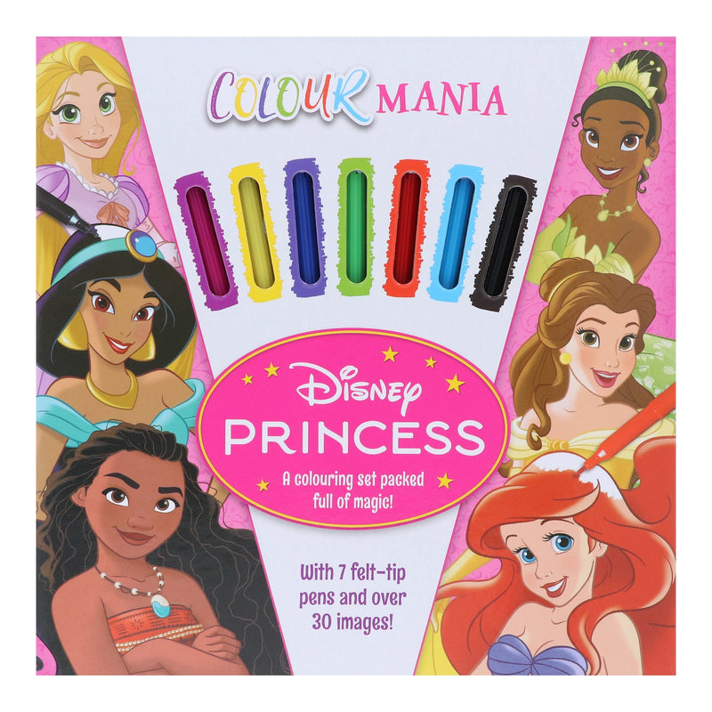 Disney Princess: Colourmania: A Colouring Set Packed full of magic with 7 felt-tip pens and over 30 images! - Ages 7-11 - Paperback 7-9 Autumn Publishing