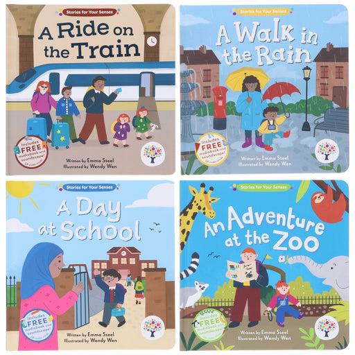 Stories for Your Senses Series (Set 2) by Emma Steel Illustrated 4 Books Collection Set - Ages 3-5 - Board Book (Includes Free Audiobook & Soundscape!) 3-5 Every Cherry Publishing