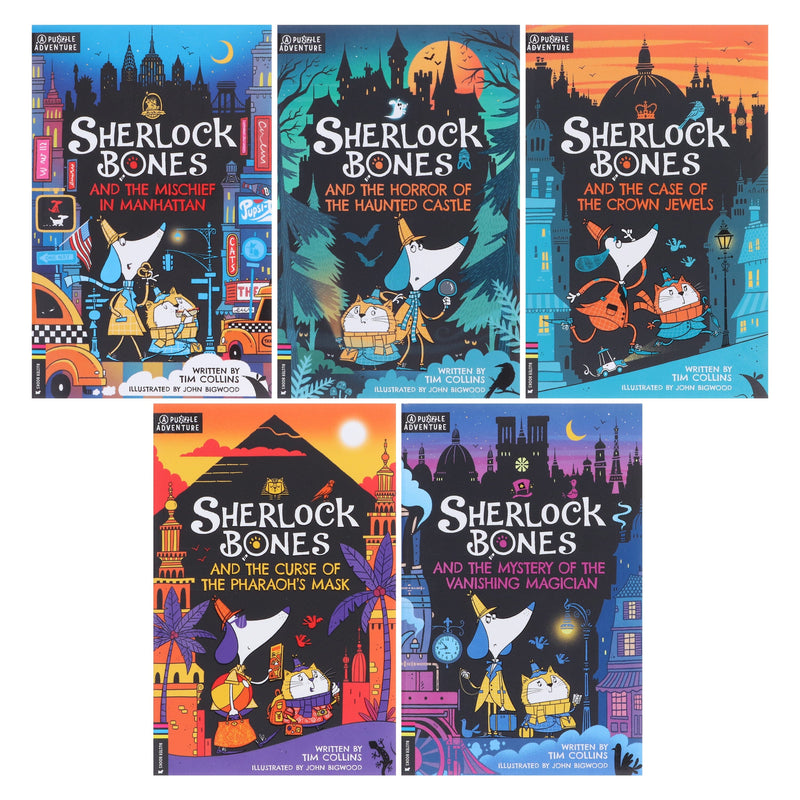 Sherlock Bones Puzzle Quest Series By Tim Collins Illustrated 5 Books Collection Set - Ages 7-9 - Paperback 7-9 Hachette UK