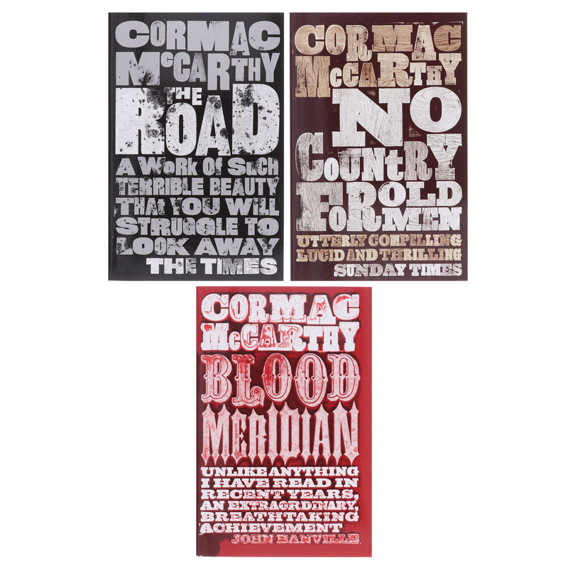 Cormac McCarthy 3 Books Collection Set (The Road, Blood Meridian & No Country for Old Men) - Fiction - Paperback B2D DEALS Macmillan