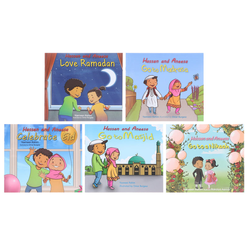 Hassan and Aneesa Children Islamic 5 Books Collection Set By Yasmeen Rahim - Ages 2-7 - Paperback 0-5 Kube Publishing