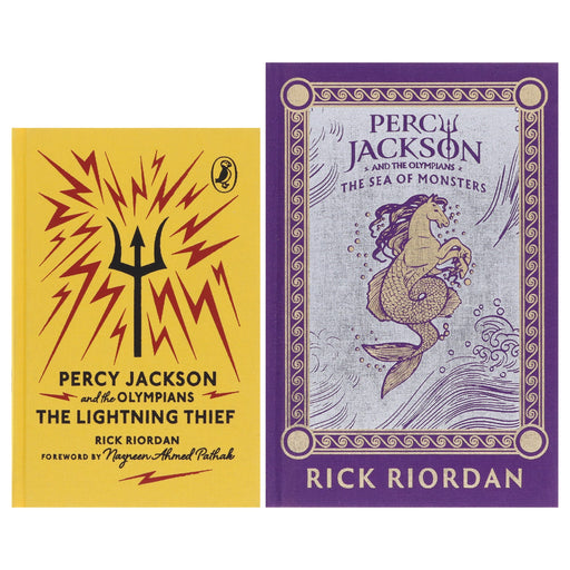 Percy Jackson and the Olympians (Puffin 85th Anniversary Clothbound Collection) by Rick Riordan 2 Books Collector's Edition Set - Ages 9+ - Hardback 9-14 Penguin Random House