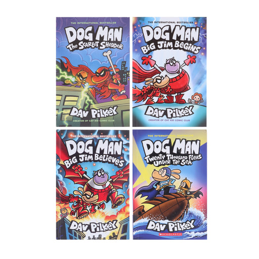Dog Man Series by Dav Pilkey (Book 11-14) Collection 4 Books Set - Ages 7+ - Hardback 7-9 Scholastic