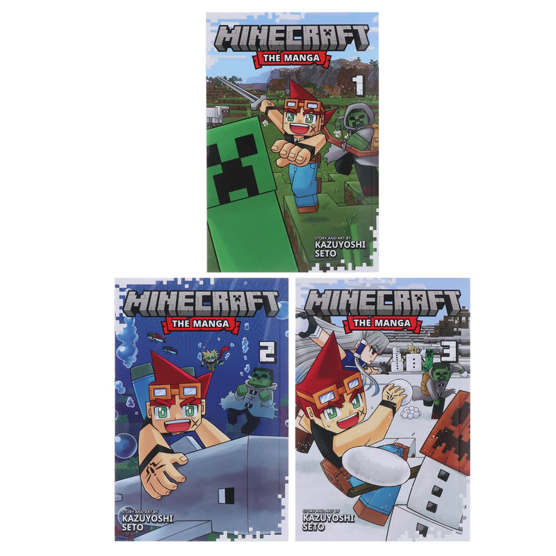 Minecraft: The Manga (Volume 1-3) by Kazuyoshi Seto 3 Books Collection Set - Ages 7-12 - Paperback Graphic Novels Viz Media, LLC