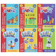 Numberblocks and Alphablocks Level 1 Collection 6 Workbooks Set With Fun Stickers - Ages 3-5 - Paperback 3-5 Sweet Cherry Publishing