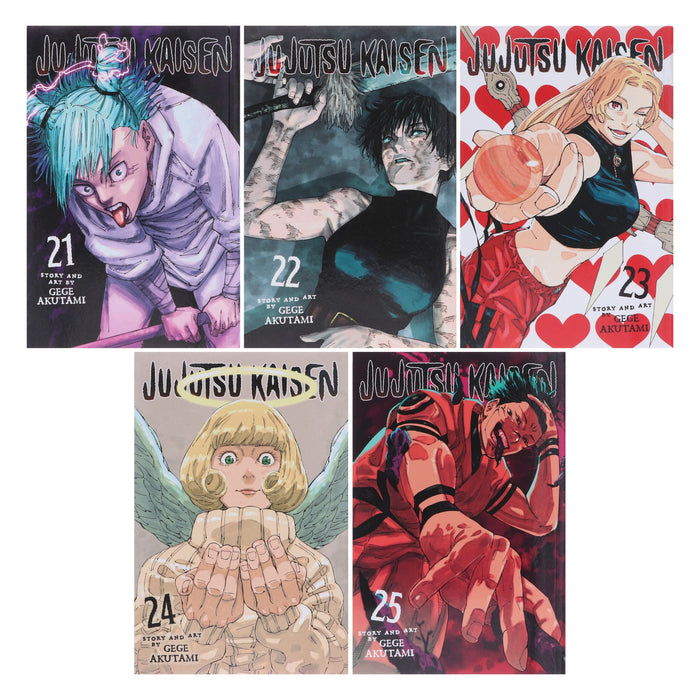 Jujutsu Kaisen (Volume 21-25) By Gege Akutami: 5 Books Collection Manga Set - Ages 16+ - Paperback Graphic Novels Viz Media, Subs. of Shogakukan Inc