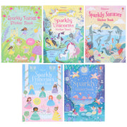 Usborne Sparkly Stickers (Summer, Fairies, Unicorns, Princesses & Sparkly Sticker) 5 Books Collection Set - Ages 3-6 - Paperback 0-5 Usborne Publishing Ltd