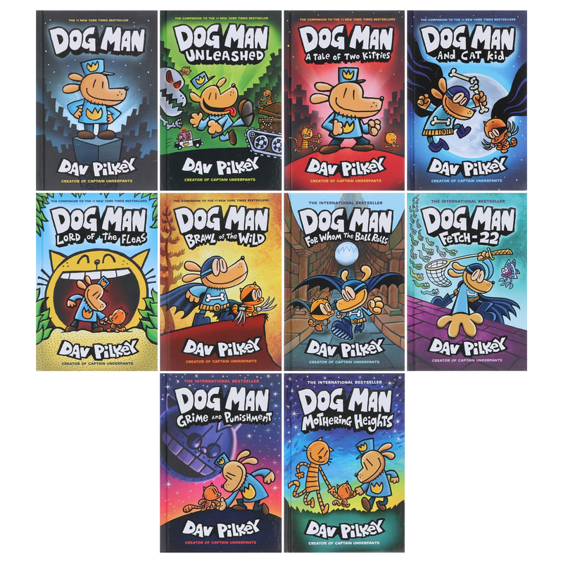 Dog Man 1-10: The Supa Buddies Mega Collection by Dav Pilkey 10 Books Set - Ages 6-12 - Hardback Graphic Novels Scholastic