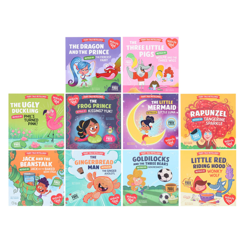 Fairytale Retellings 10 Picture Books Collection Box Set By Red - Ages 7-9 - Paperback (Includes 10 Free Audiobook!) 7-9 Sweet Cherry Publishing