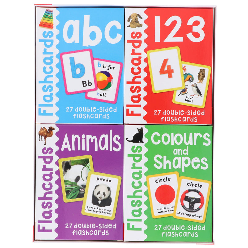 Flashcards Tray: Four Sets of 27 Double-Sided Flashcards (Get Set Go) - Ages 3+ - Cards 3-5 Miles Kelly Publishing Ltd