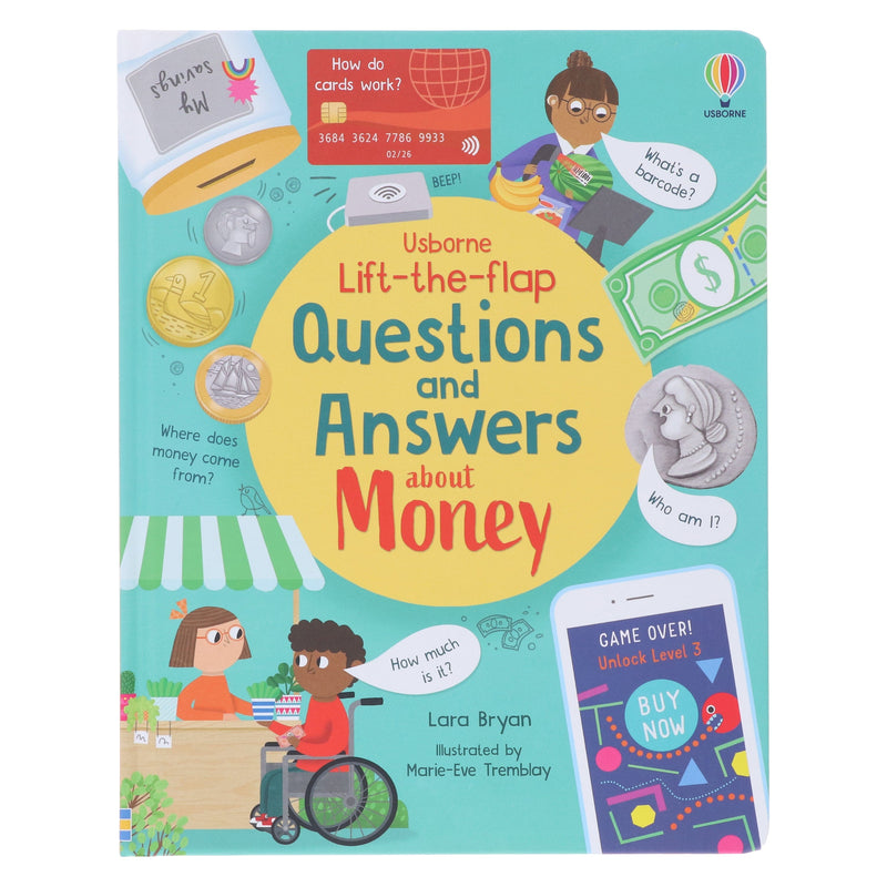 Usborne: Lift-The-Flap Questions and Answers about Money by Lara Bryan - Ages 6+ - Board Book 5-7 Usborne Publishing Ltd