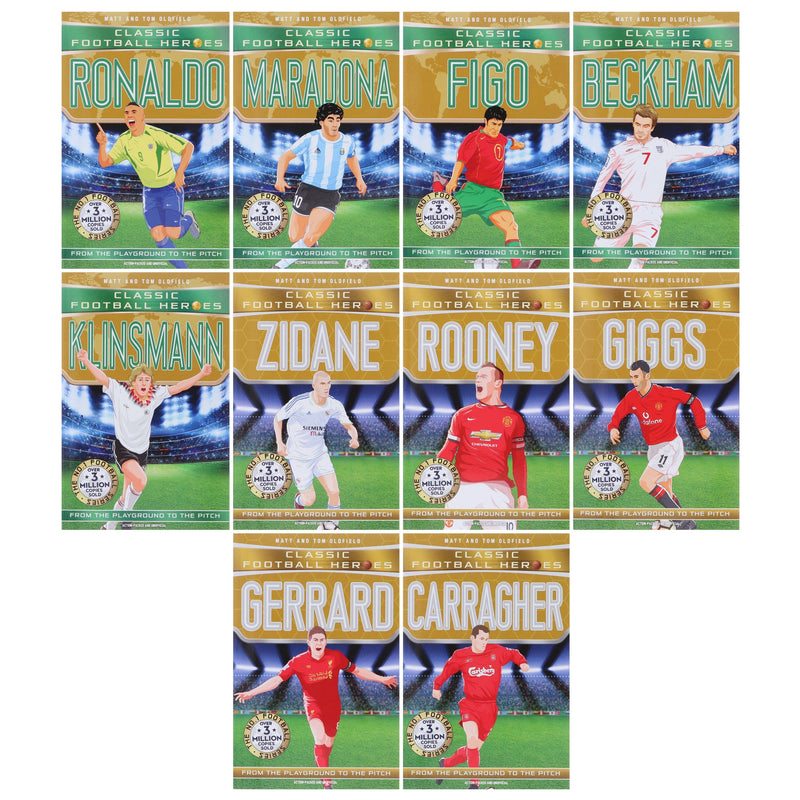 Classic Football Heroes 10 Books Collection Set By Matt & Tom Oldfield - Ages 8-14 - Paperback 9-14 Bonnier Books Ltd