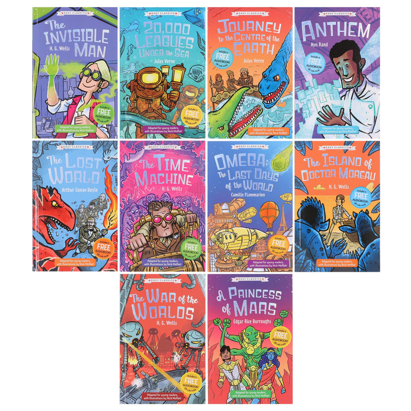 The Science Fiction Children's Classics Collection Illustrated 10 Book Box Set - Ages 7-9 - Paperback 7-9 Sweet Cherry Publishing