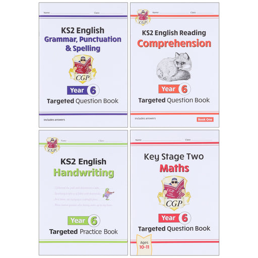 CGP KS2 (Year 6) Targeted Question and Practice Bundle 4 Books Collection Set - Ages 10-11 - Paperback 9-14 Coordination Group Publications Ltd (CGP)