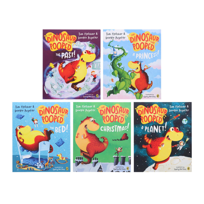 The Dinosaur that Pooped Series 5 Books Collection Set by Tom Fletcher & Dougie Poynter - Ages 3-6 - Paperback 0-5 Puffin