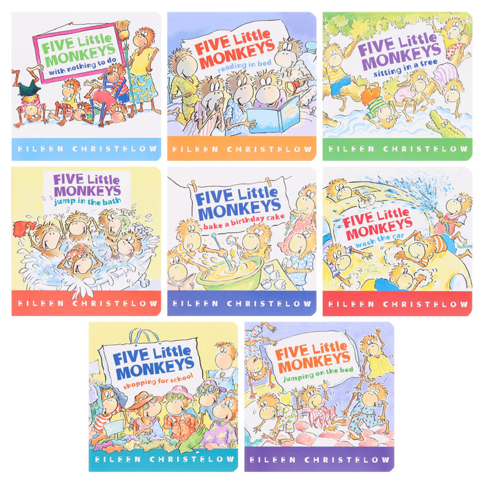 Five Little Monkeys: A Box Adventures By Eileen Christelow 8 Books Collection Box Set - Ages 4-7 - Board Books 5-7 Houghton Mifflin Harcourt Publishing Company