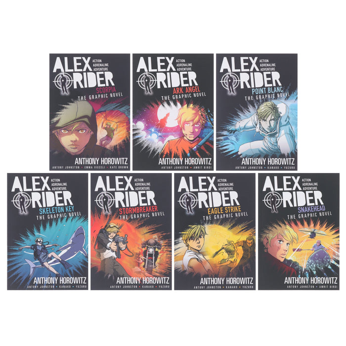 Alex Rider by Anthony Horowitz 7 Graphic Novel Adventures Box Set - Ages 8-16 - Paperback Graphic Novels Walker Books