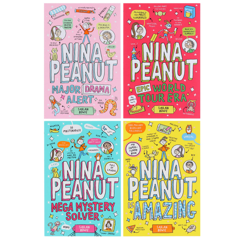 Nina Peanut Series by Sarah Bowie 4 Books Collection Set - Ages 9+ - Paperback Graphic Novels Scholastic