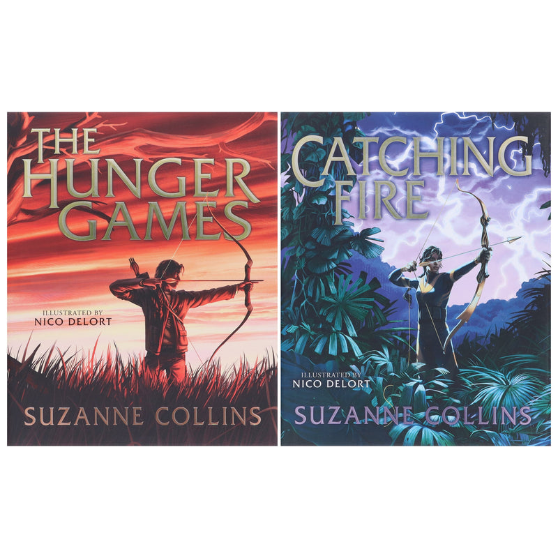 The Hunger Games (Illustrated Edition) by Suzanne Collins 2 Books Collection Set - Ages 12+ - Hardback Young Adult Scholastic