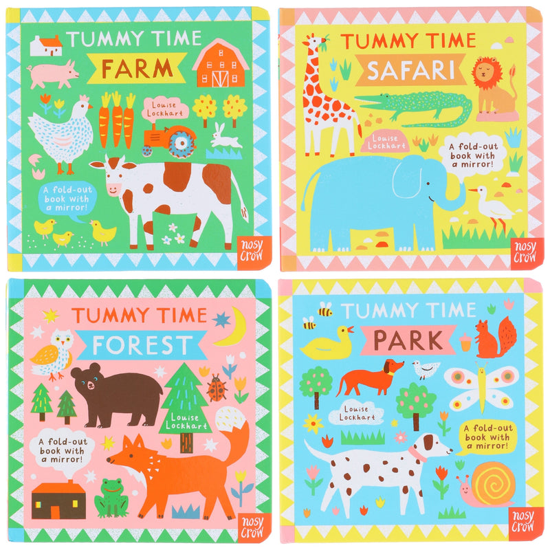 Tummy Time Series by Louise Lockhart 4 Books Collection Set - Ages 0-5 - Board Book (A Fold-out Book with a mirror!) 0-5 Nosy Crow Ltd