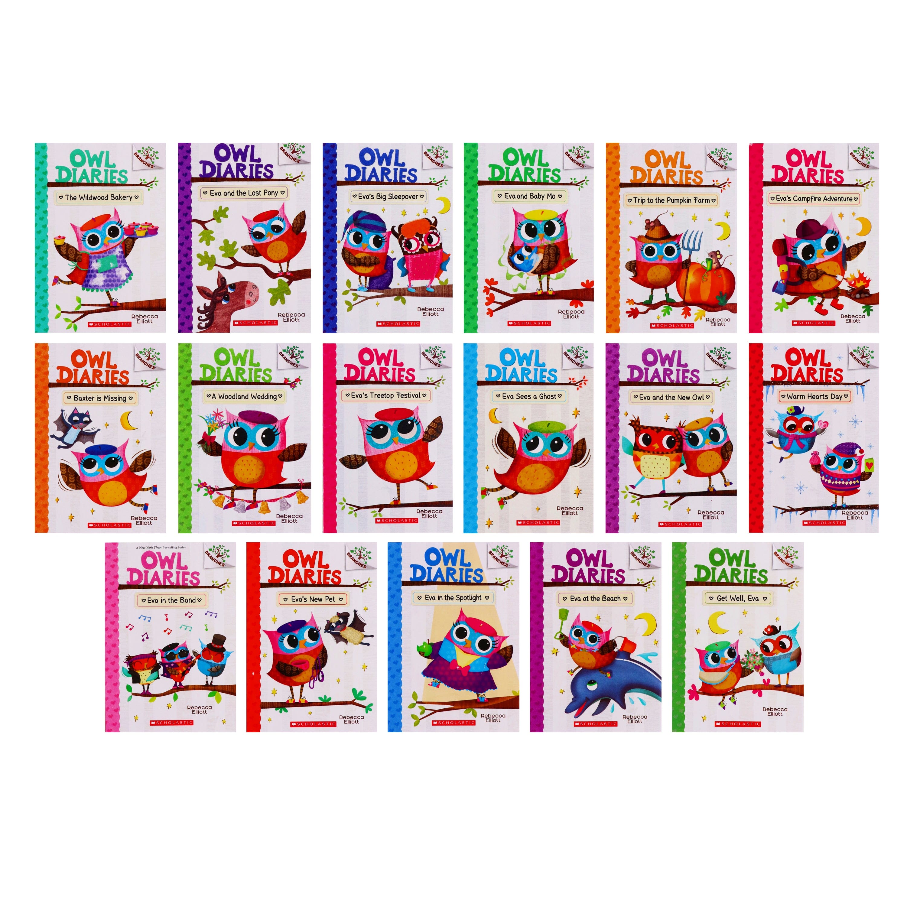 Owl Diaries Books 1-16 Complete Set – Rebecca Elliott Branches Series – Ages 4-9