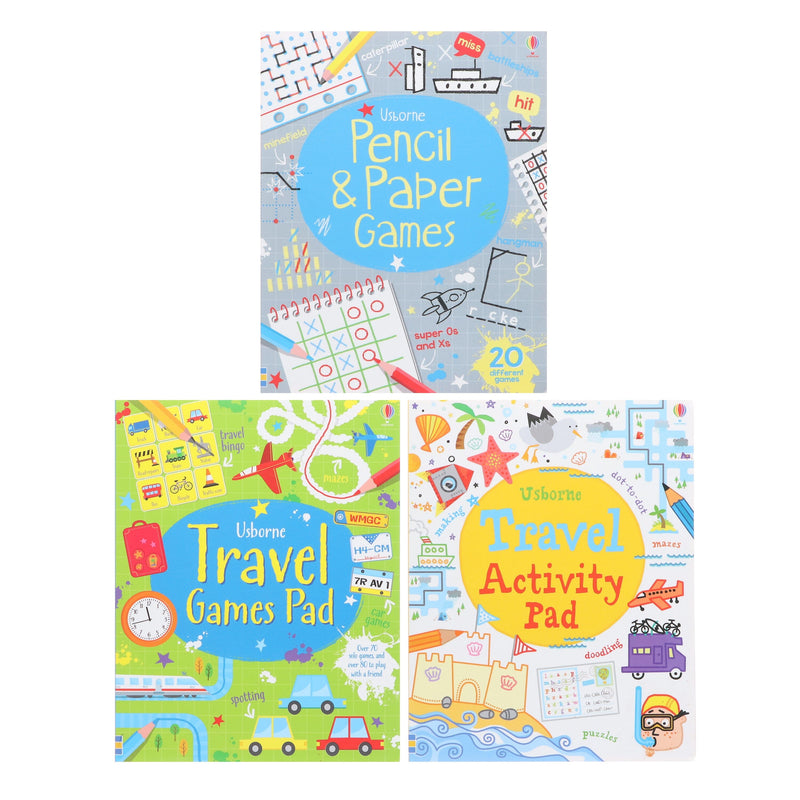 Usborne Travel Activity & Games Tear - Off Pads 3 Books Collection Set - Ages 4-9 - Paperback 5-7 Usborne Publishing Ltd