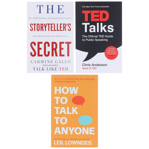 How to Talk to Anyone, TED Talks & The Storyteller's Secret 3 Books Collection Set - Non Fiction - Paperback Non-Fiction Various