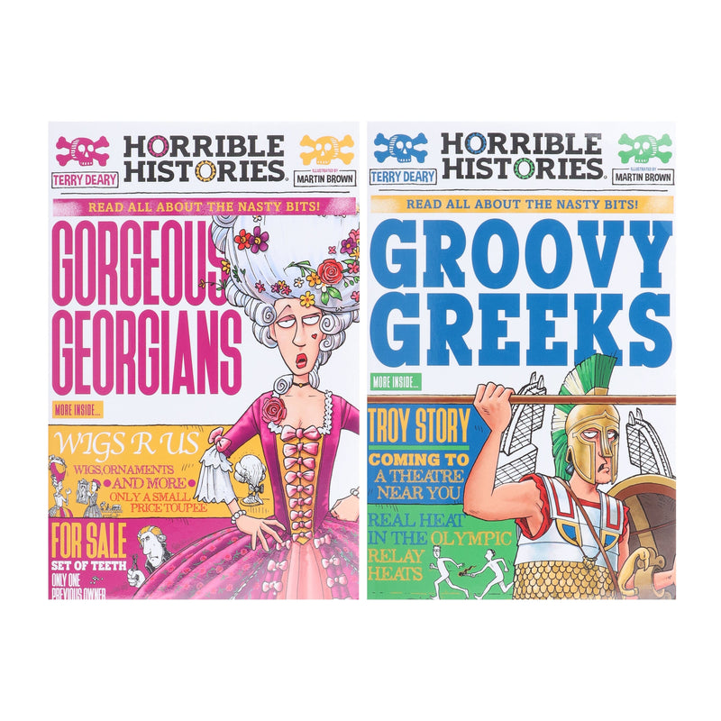 Horrible Histories (Newspaper Edition) by Terry Deary 2 Books Collection Set - Ages 8-12 - Paperback 7-9 Scholastic