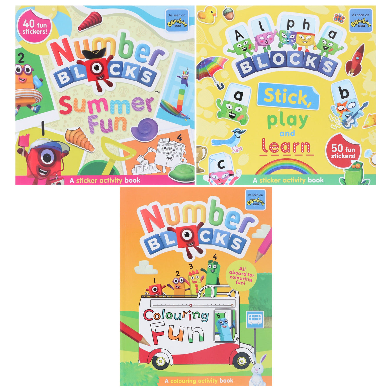 Numberblocks Colouring Fun & Sticker Activity Book Collection 3 Books Set - Ages 3+ - Paperback 0-5 Sweet Cherry Publishing