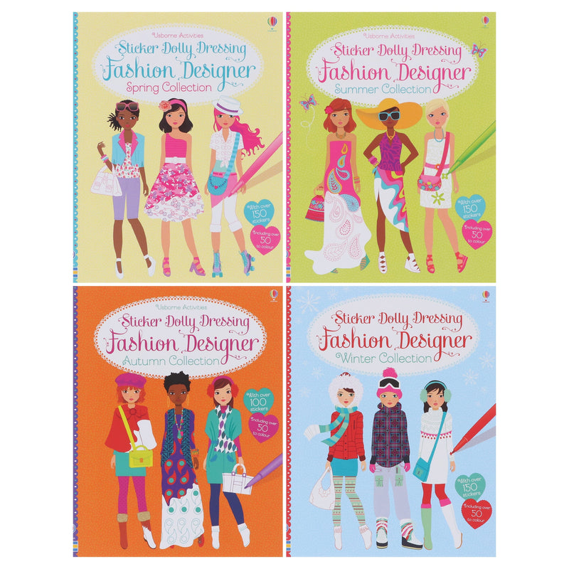 Usborne: Sticker Dolly Dressing Fashion Designer Activity Pack By Fiona Watt 4 Books Collection Box Set - Ages 7+ - Paperback 5-7 Usborne Publishing Ltd