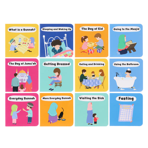 A Case of Sunnahs - 12 Mini Islamic Books Box Set - Ages 0-5 - Board Book 0-5 Salaam Cherry