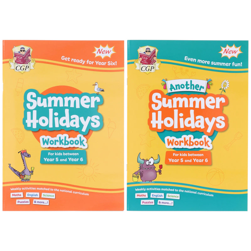 CGP Summer Holidays Activity Workbook (For kids between Year 5 & Year 6) 2 Books Set - Paperback 9-14 Coordination Group Publications Ltd (CGP)