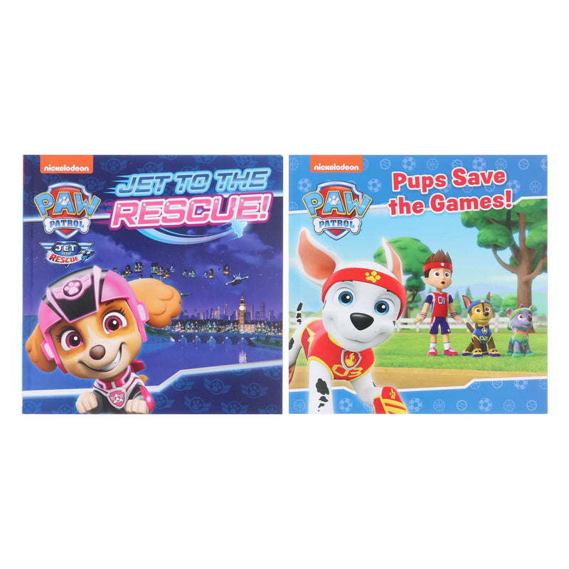 Paw Patrol Picture Story Book Collection (PUPS SAVE THE GAMES! & JET TO THE RESCUE!) 2 Books Set - Ages 3-5 - Paperback 3-5 HarperCollins Publishers