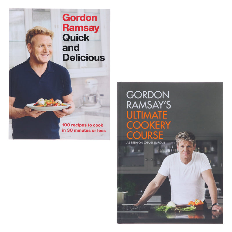 Gordon Ramsay's Cookbook Collection (Quick & Delicious and Ultimate Cookery Course) 2 Books Set - Non Fiction - Hardback Non-Fiction Hachette
