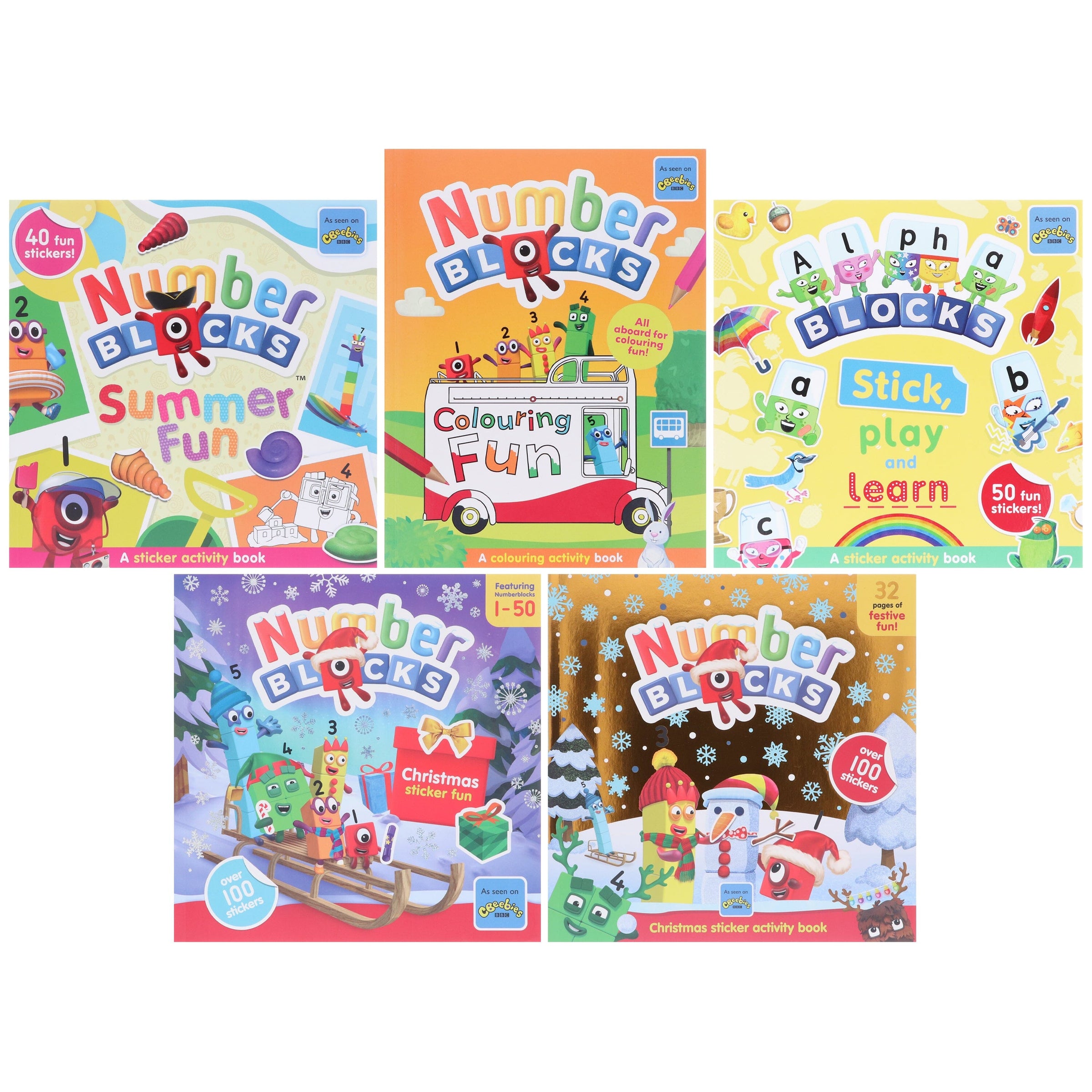 Numberblocks Colouring Fun & Sticker Activity Book Collection 5 Books ...
