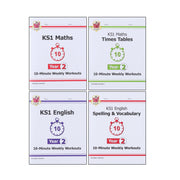 CGP KS1 (Year 2) 10-Minute Weekly Workouts Collection 4 Books Set - Ages 5-7 - Paperback 5-7 Coordination Group Publications Ltd (CGP)