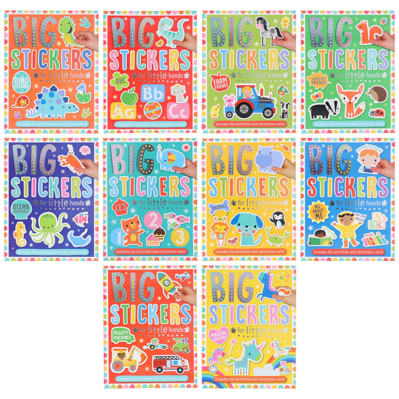 Big Stickers for Little Hands Assortment 10 Books Collection Set - Ages 3+ - Paperback 0-5 Make Believe Ideas