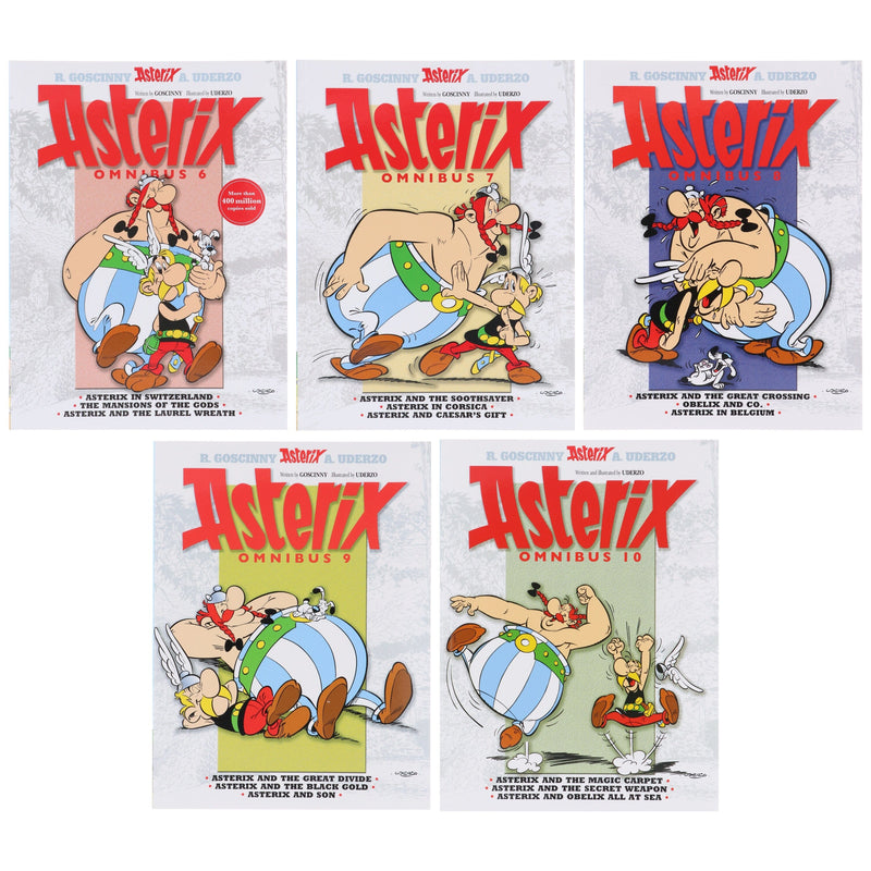 Asterix Omnibus 6-10 (Book 16-30) by Goscinny & Uderzo: (3 Book in 1) 5 Books Collection Set - Ages 6-11 - Paperback Graphic Novels Hachette Children's Group