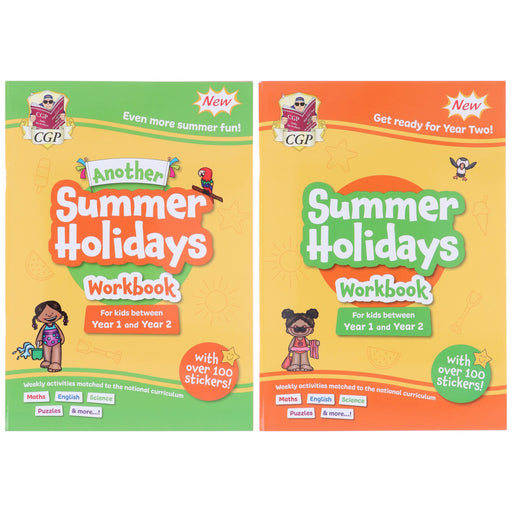 CGP Summer Holidays Activity Workbook (For kids between Year 1 & Year 2) With 100+ Stickers: 2 Books Set - Paperback 5-7 Coordination Group Publications Ltd (CGP)