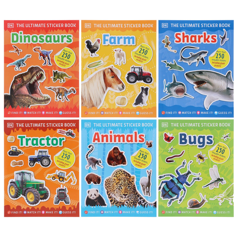 DK The Ultimate Sticker Book Series 6 Books Collection Set - Ages 5+ - Paperback 5-7 DK Children