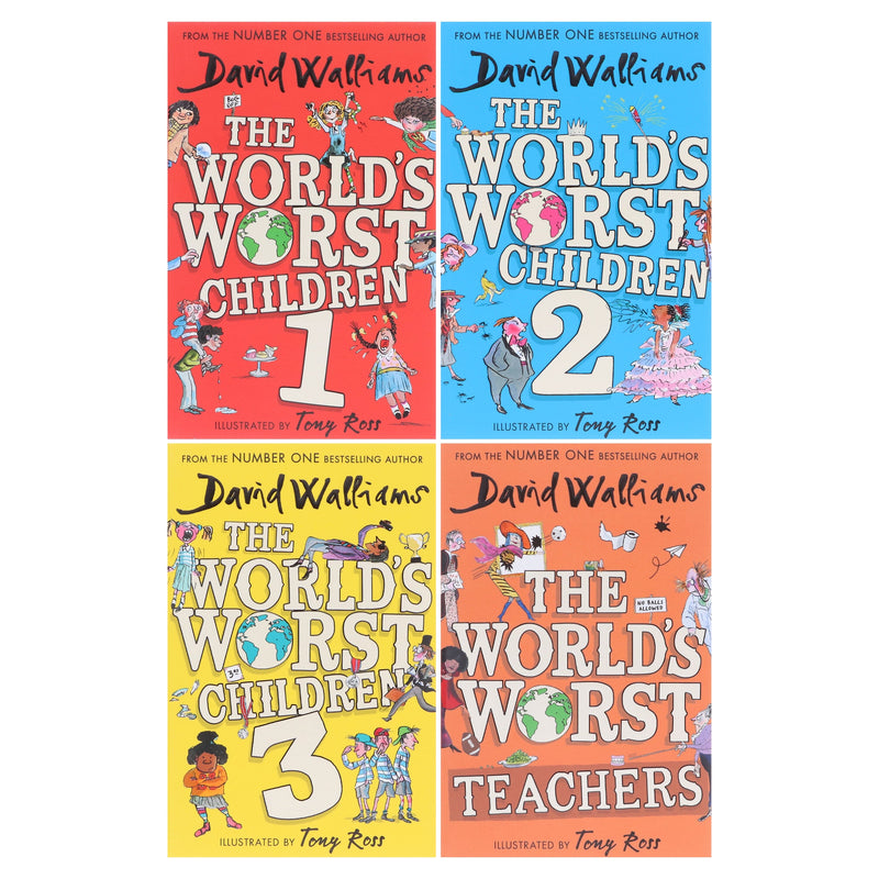 The World's Worst Children Series by David Walliams: Illustrated 4 Books Collection Set - Ages 7-12 -Paperback 7-9 HarperCollins Publishers