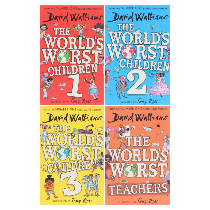 The World's Worst Children Series by David Walliams: Illustrated 4 Books Collection Set - Ages 7-12 -Paperback 7-9 HarperCollins Publishers