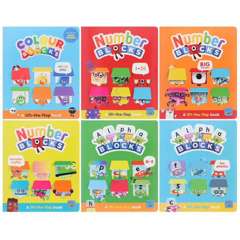 Numberblocks And Alphablocks Lift-The-Flap 6 Books Collection Set - Ages 3-5 - Board Book 5-7 Sweet Cherry Publishing