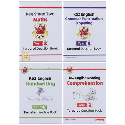 CGP KS2 (Year 3) Targeted Question and Practice Bundle 4 Books Collection Set - Ages 7-8 - Paperback 7-9 Coordination Group Publications Ltd (CGP)