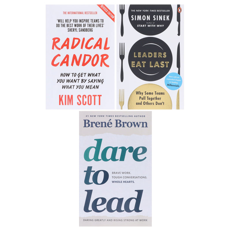 Dare to Lead, Radical Candor & Leaders Eat Last 3 Books Collection Set - Non Fiction - Paperback Non-Fiction Various