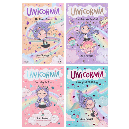 Unicornia Series: A Magical Unicorn School Fiction Story for Kids by Ana Punset Illustrated 4 Books Collection Set - Ages 5-10 - Paperback 5-7 Walker Books