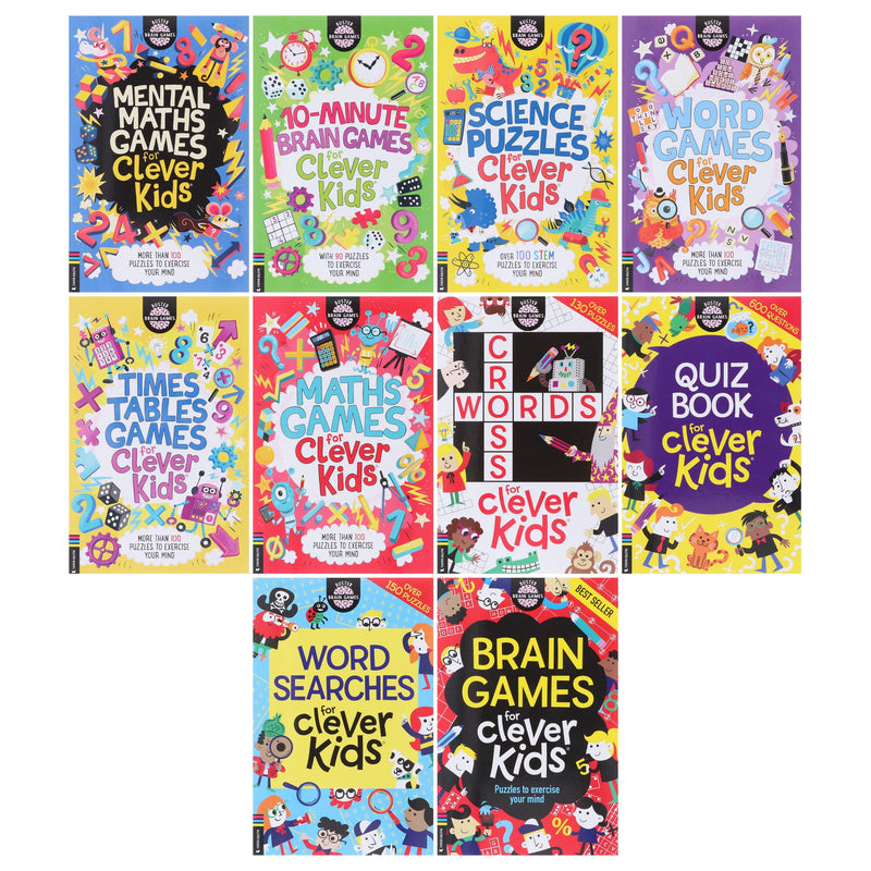 Brain Games For Clever Kids by Gareth Moore & Chris Dickason 10 Activity Books Collection Set - Ages 8-11 - Paperback 9-14 Buster Books
