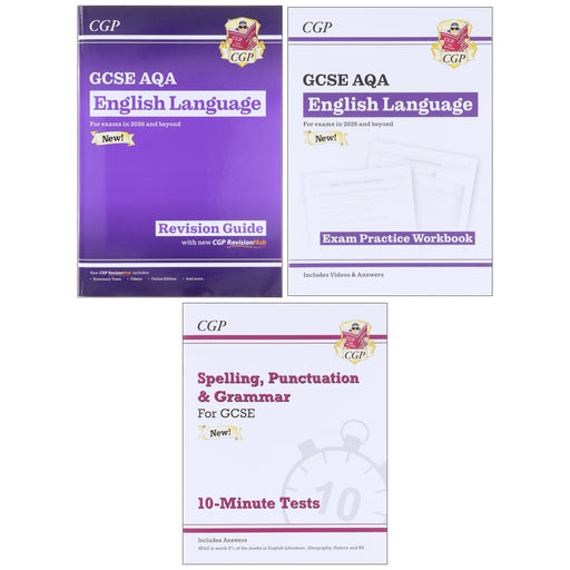 CGP GCSE AQA English Language Bundle: For Exams in 2026 and Beyond (Includes Videos & Answers) 3 Books Set - Paperback Young Adult Coordination Group Publications Ltd (CGP)