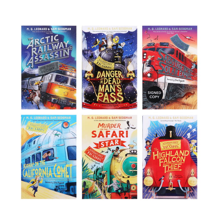 Time Train Book Adventures on Trains By M. G. Leonard & Sam Sedgman 6 Books Collection ...